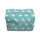 Chicken Icon Turquoise Quilted Makeup Bag