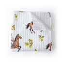 Cowboy Christmas White Quilt