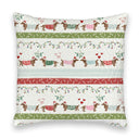 Christmas Dachshund 20" Quilted Pillow