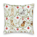 Christmas Petal Pups 20" Quilted Pillow