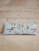Christmas Pups Blue Quilted Oblong 14" x33" Pillow
