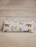 Christmas Pups Pink Quilted Oblong 14" x33" Pillow