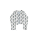 Claire Floral Blue Cropped Quilted Jacket