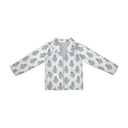 Claire Floral Blue Quilted Jacket