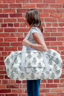 Claire Blue Quilted Weekender Duffle Bag