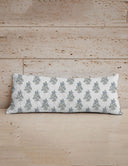 Claire Floral Blue Quilted Oblong 14" x33" Pillow
