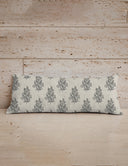 Claire Slate Linen Quilted Oblong 14" x33" Pillow