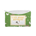 "Cluck Around and Find Out" Green Quilted Makeup Bag
