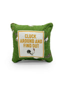 "Cluck Around and Find Out" Green Quilted Mini Pillow 8" x 8"