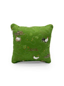 "Cluck Around and Find Out" Green Quilted Mini Pillow 8" x 8"