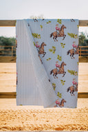 Cowboy Christmas Blue Quilt