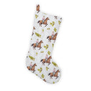 Cowboy Christmas Icon White Stocking