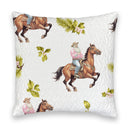Cowboy Christmas White Quilted 20" Pillow
