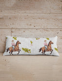 Cowboy Christmas White Quilted Oblong 14" x33" Pillow