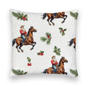 Cowboy Christmas White Red Quilt