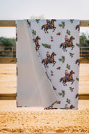Cowboy Christmas White Red Quilt