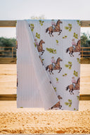 Cowboy Christmas White Quilt