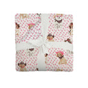 Cowboy Pups Fuchsia Baby Blanket