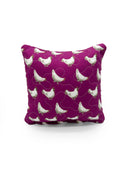 "Crazy Chicken Lady" Berry Quilted Mini Pillow 8" x 8"