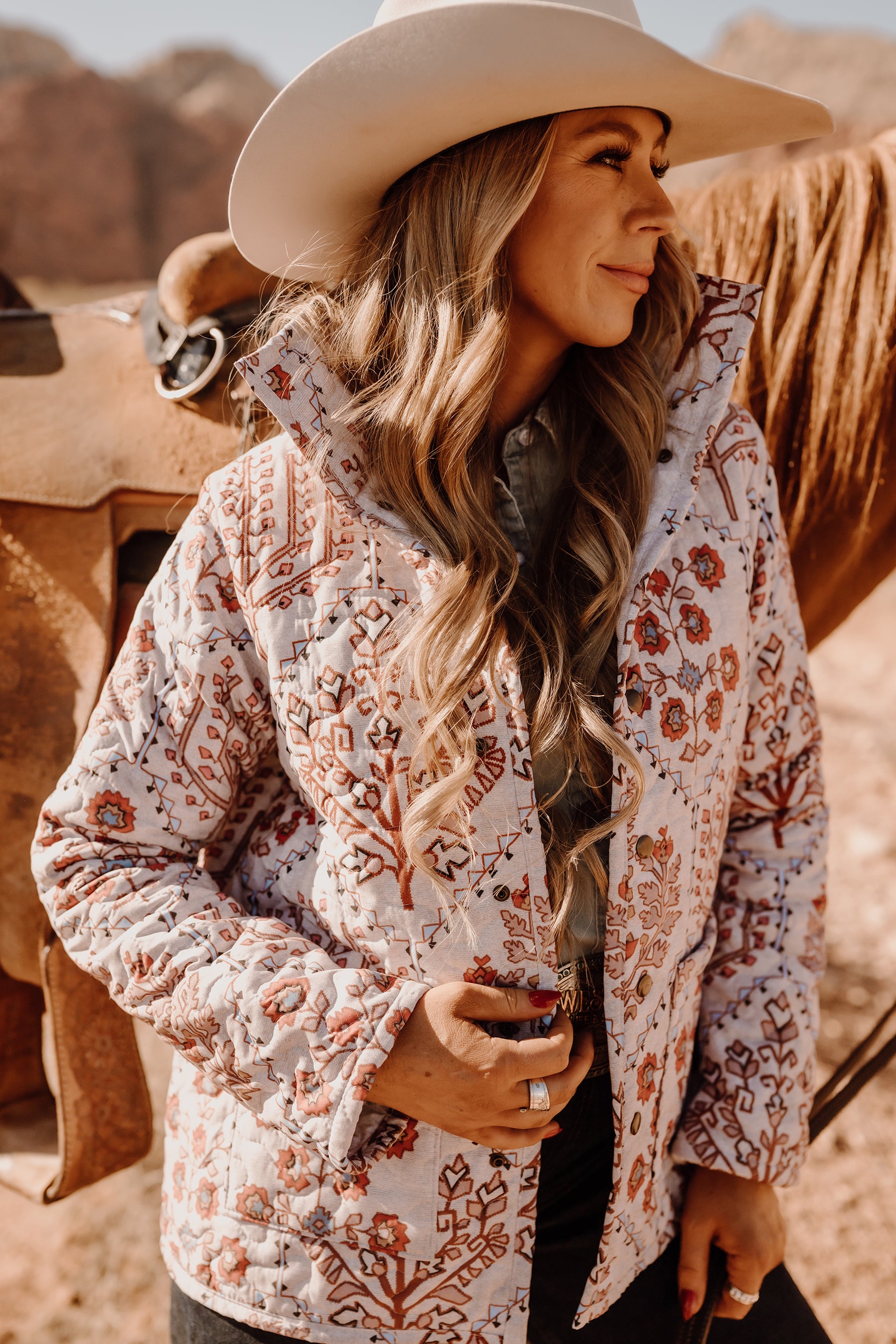 Tavi Sand Quilted Snap Jacket – Ida Mae Home