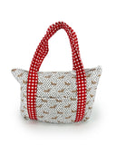 Dachshund Dots Game Day Black/Red Zipper Tote Bag