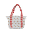 Dachshund Dots Game Day Black/Red Zipper Tote Bag