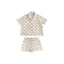 Dachshund Dots Game Day Green/Gold Shorty Pajama Set