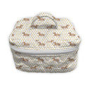 Dachshund Dots Game Day Green/Gold Quilted Travel Case