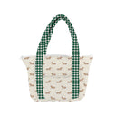 Dachshund Dots Game Day Green/Gold Zipper Tote Bag