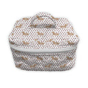 Dachshund Dots Game Day Maroon Quilted Travel Case