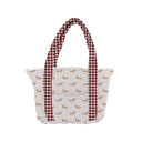 Dachshund Dots Game Day Maroon Zipper Tote Bag