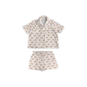 Dachshund Dots Game Day Orange Shorty Pajama Set