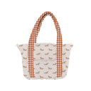 Dachshund Dots Game Day Orange Zipper Tote Bag