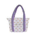 Dachshund Dots Game Day Purple Zipper Tote Bag