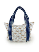Dachshund Dots Game Day Royal Blue Zipper Tote Bag