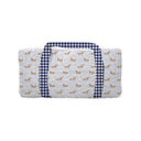 Dachshund Dots Game Day Royal Blue Quilted Weekender Duffle Bag