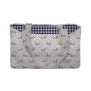 Dachshund Dots Game Day Royal Blue Quilted Tote