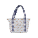 Dachshund Dots Game Day Royal Blue Zipper Tote Bag