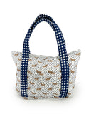 Dachshund Dots Game Day Royal Blue Zipper Tote Bag