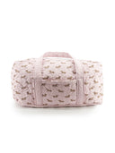 Dachshund Dots Pink Quilted Weekender Duffle Bag