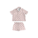 Dachshund Dots Pink Shorty Pajama Set