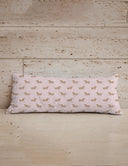 Dachshund Dots Pink Quilted Oblong 14"x33" Pillow