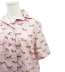 Dachshund Dots Pink Shorty Pajama Set