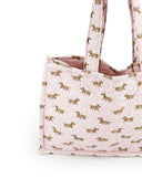 Dachshund Dots Pink Quilted Tote