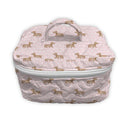 Dachshund Dots Pink Quilted Travel Case