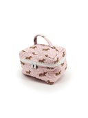 Dachshund Dots Pink Quilted Travel Case