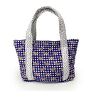 Dachshund Gingham Game Day Purple Zipper Tote Bag