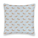 Dachshund Gingham Blue 20" Pillow