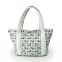 Dachshund Gingham Blue Zipper Tote Bag