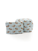 Dachshund Gingham Blue Makeup Bag